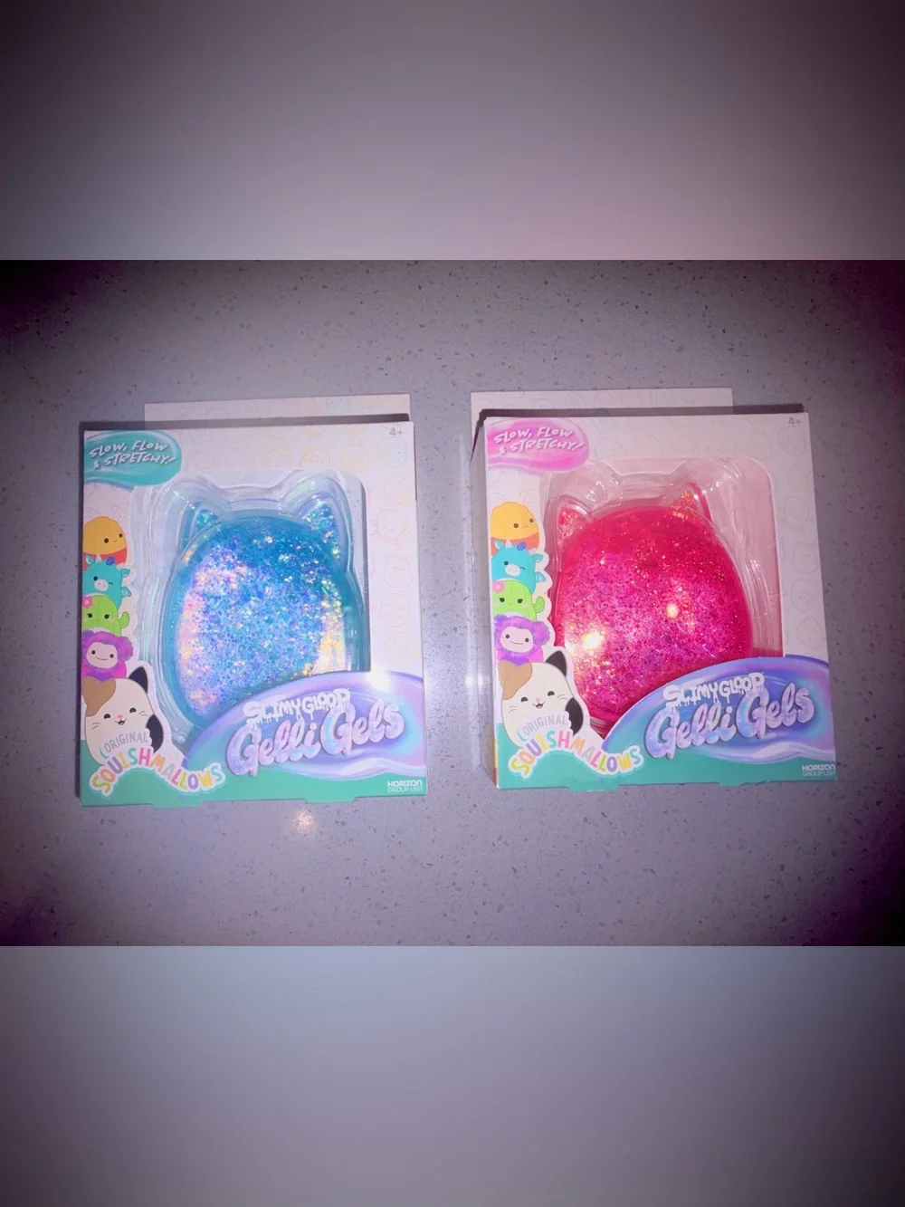 Squishmallows Gelli Gels Glitter Slime - Blue & Pink